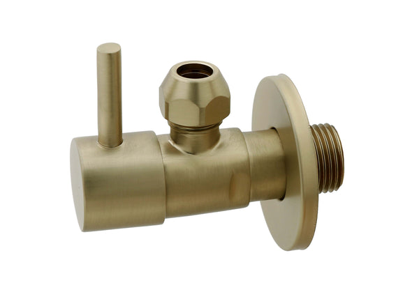 Robinet d'arrêt d'angle minimal 1/2" x 3/8" ou compression 10 mm laiton brossé PVD
