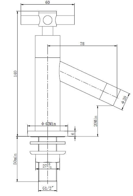 Brizo-Wasserhahn Kiwa 1/2" Chrom