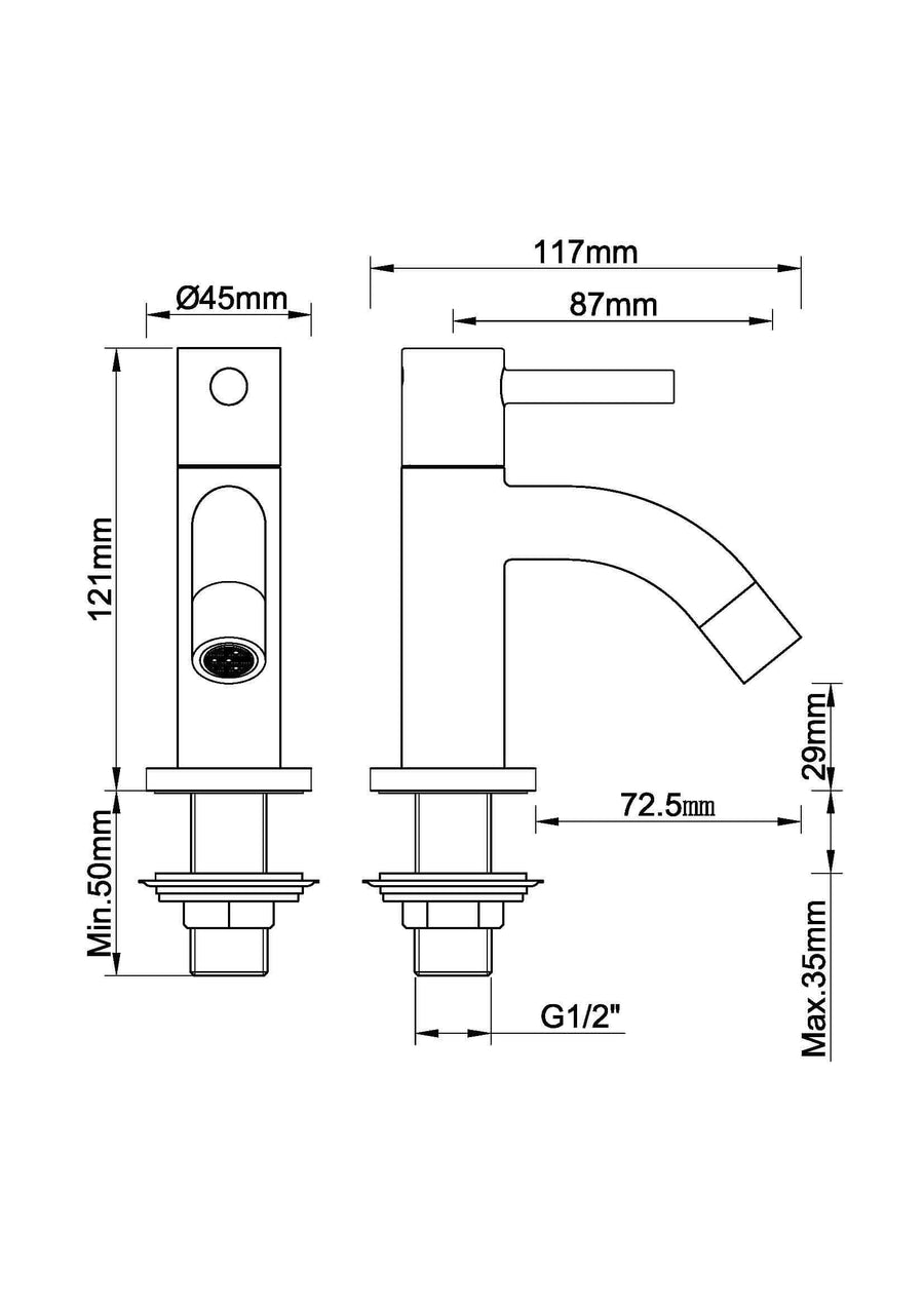 Cimara Waschbeckenarmatur Kiwa 1/2" Chrom