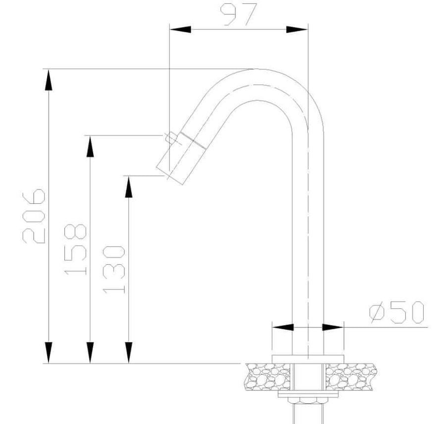 Metro-Wasserhahn 1/2" Chrom