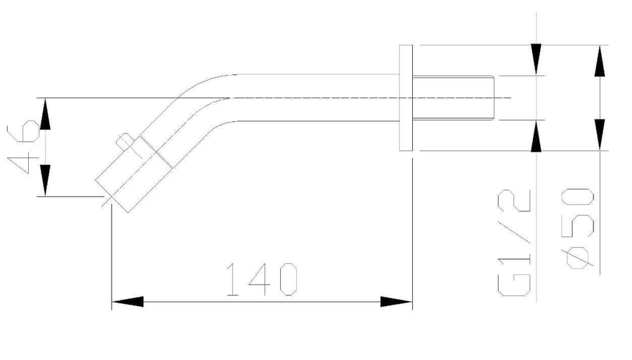 Metro-Wasserhahn mit Wandbefestigung 1/2" Chrom