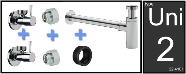 Uni-2 Siphon Anschlussset mit Siphon Chrom