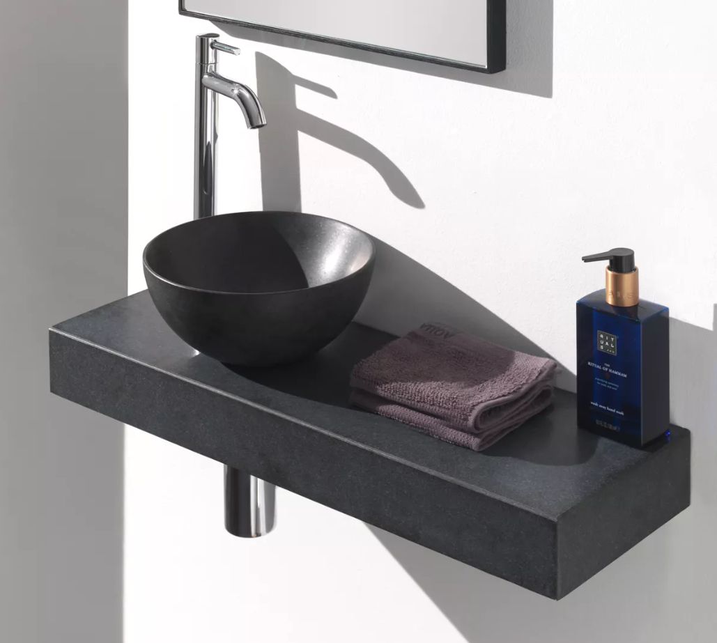 Opbouw waskom quartz rond z/krgt INK
