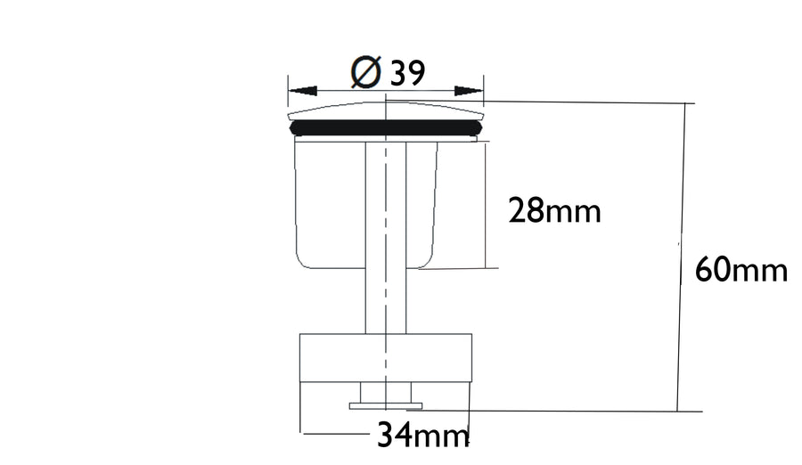 Stopfen für Waschbecken 5/4" Chrom