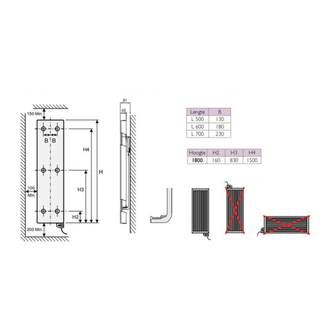 STELRAD Elektrische verticale radiator – VERTEX PLAN
