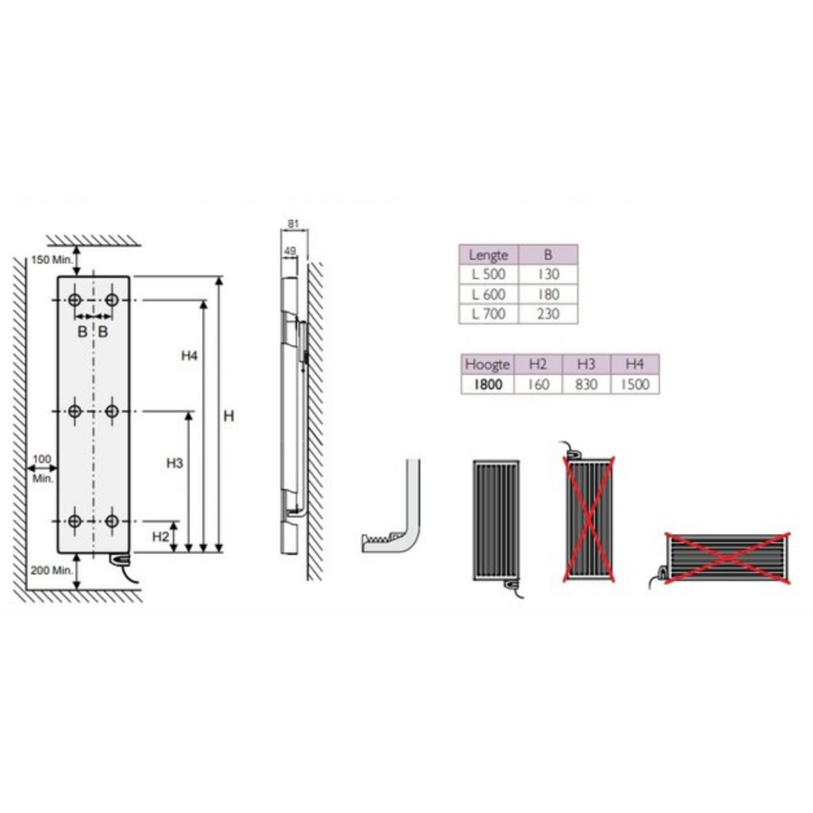 STELRAD Elektrische verticale radiator – VERTEX PLAN