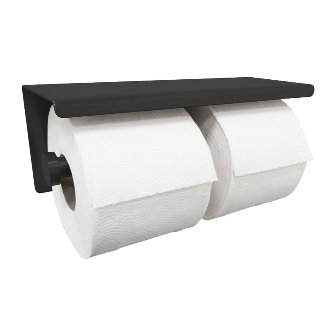 Wiesbaden Brush dubbele toiletrolhouder Mat zwart - productfoto