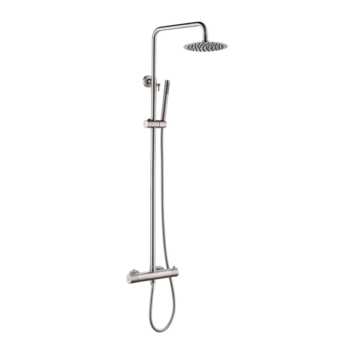 Wiesbaden 304 thermostatische regendoucheset opbouw geborsteld RVS - productfoto
