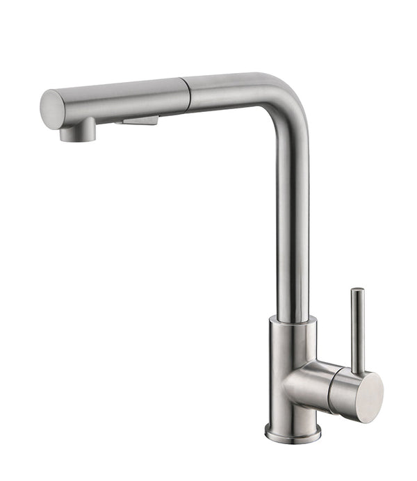 Reno Twenty robinet de cuisine avec coldstart et douchette extractible en acier inoxydable brossé
