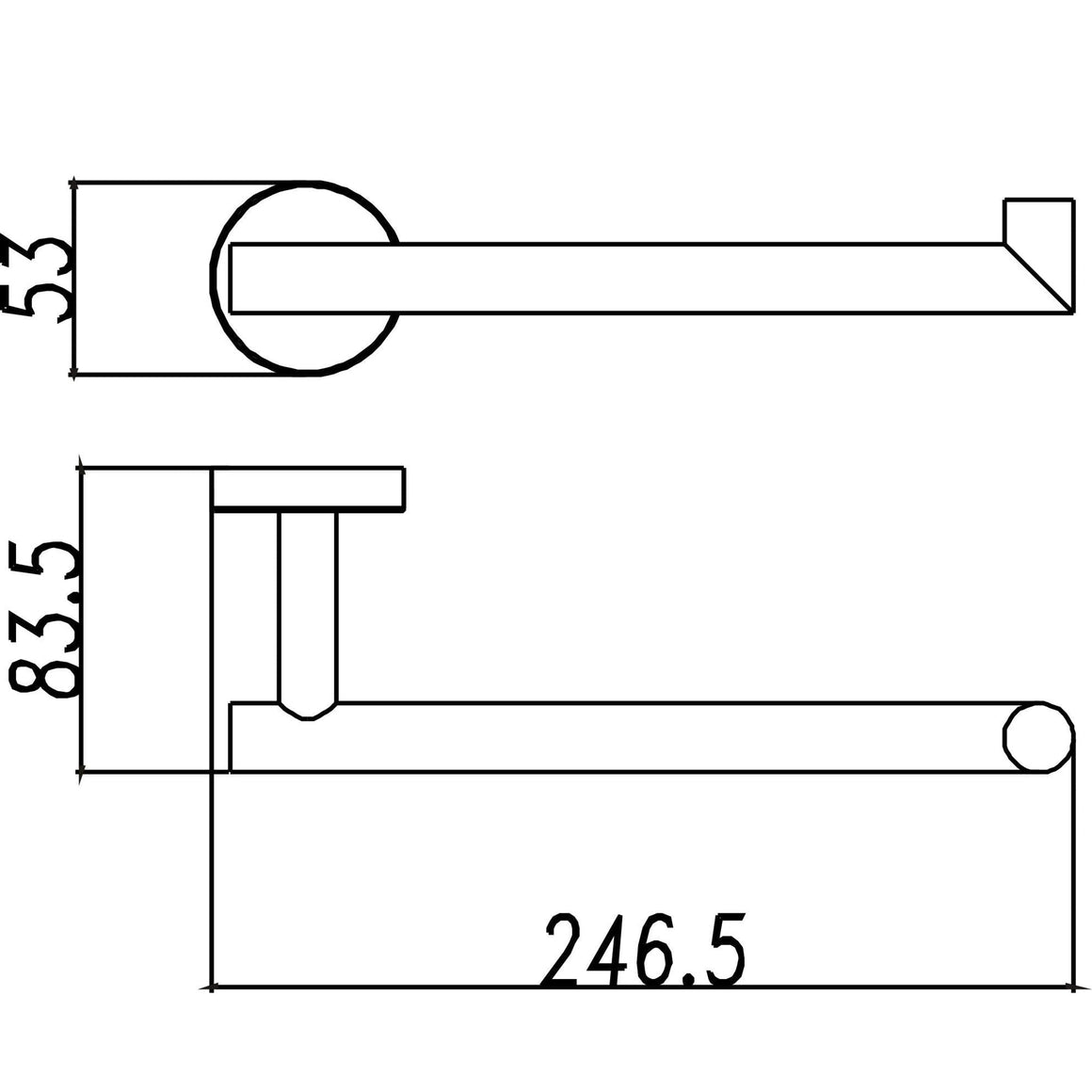 304 handdoekhouder enkel 25 cm RVS