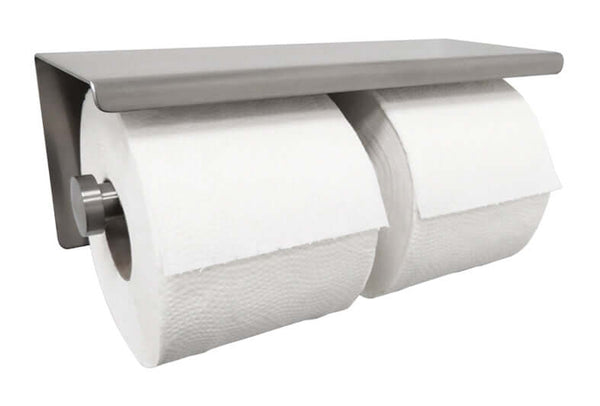 Porte-rouleau de toilette avec double étagère Wiesbaden 304 acier inoxydable