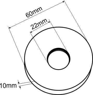 Schuifrozet Wiesbaden voor Douchearm Rond 6 Cm in RVS