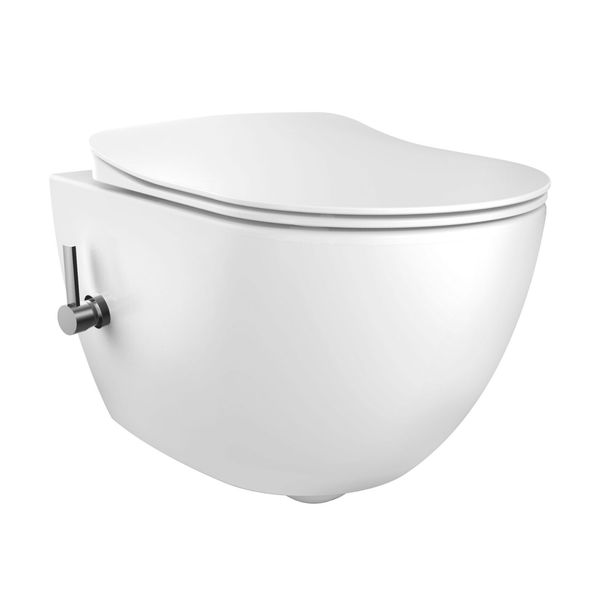Creavit Rimoff hangtoilet / ophang WC met RVS sproeier (bidet) – koud water