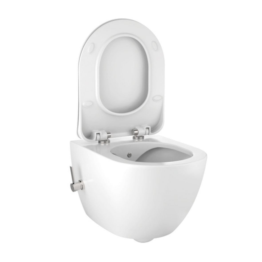 Creavit Rimoff hangtoilet / ophang WC met RVS sproeier (bidet) – koud water