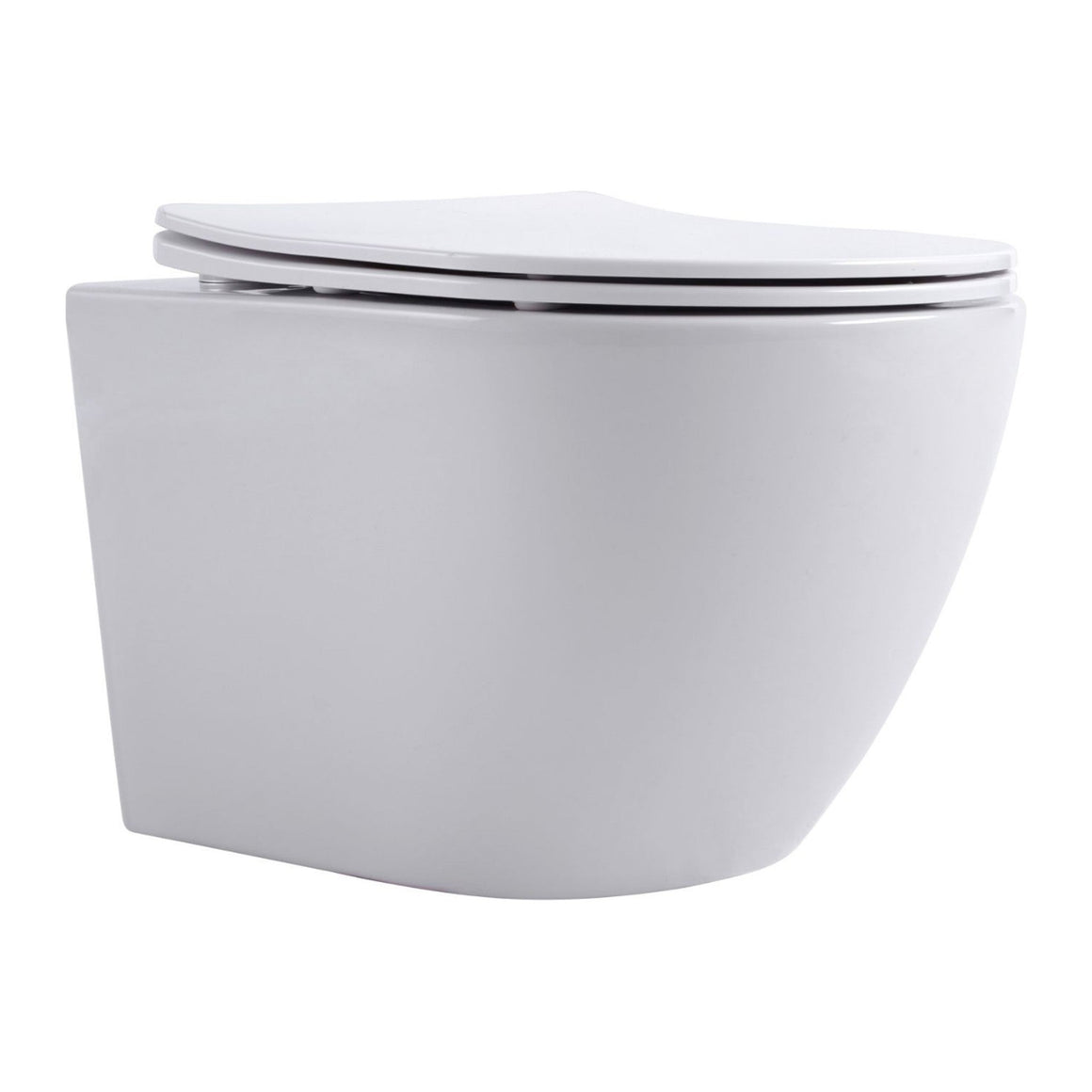Aloni Pro Hangtoilet Randloos Tornado Flush – Compact 49 cm – Met Softclose Zitting – Wand WC – mat wit #kleur_mat-wit