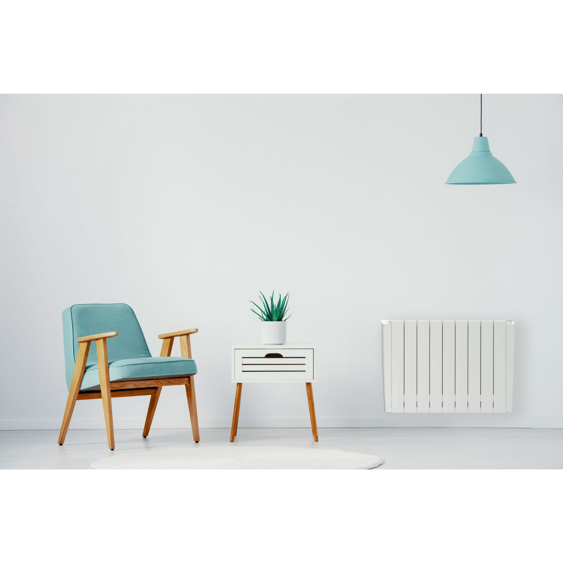 Stelrad Elektrische wandradiator aluminium – Met stekker & afstandsbediening – Wit #kleur_wit