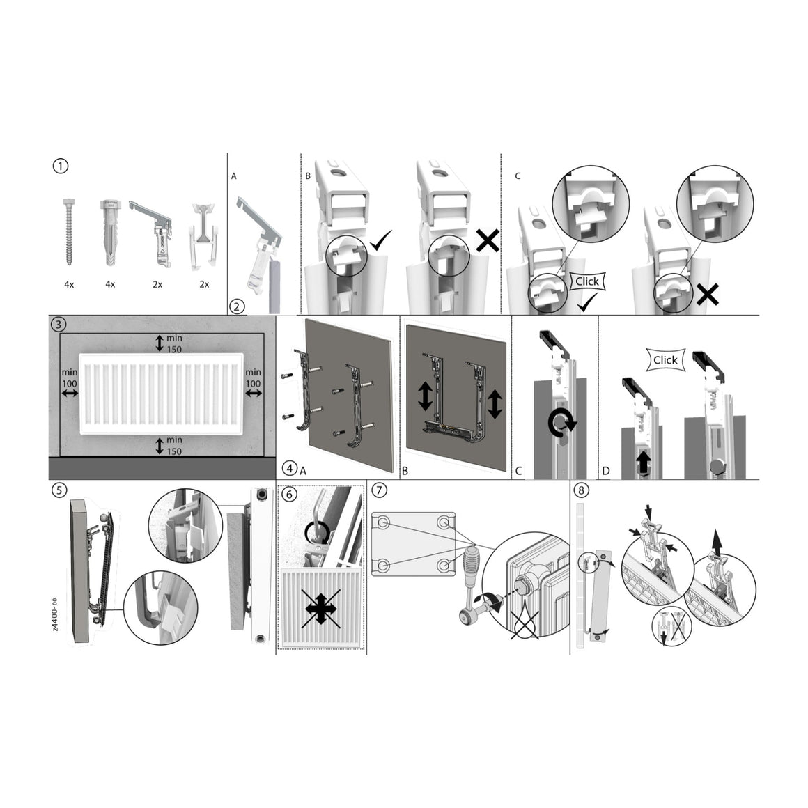 BELRAD J-console voor standaard radiator H400 – Metaal