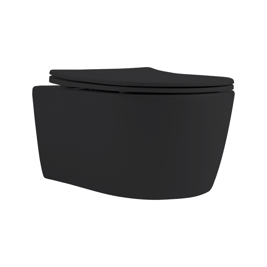 Aloni Pro hangtoilet / ophang WC – randloos – met zitting – compact 49 cm