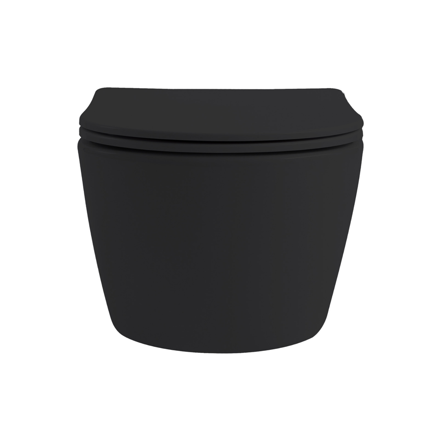 Aloni Pro hangtoilet / ophang WC – randloos – met zitting – compact 49 cm