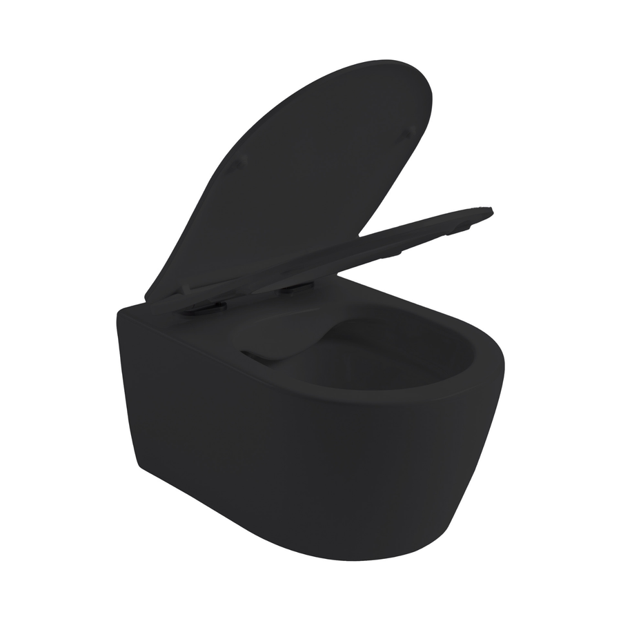 Aloni Pro hangtoilet / ophang WC – randloos – met zitting – compact 49 cm