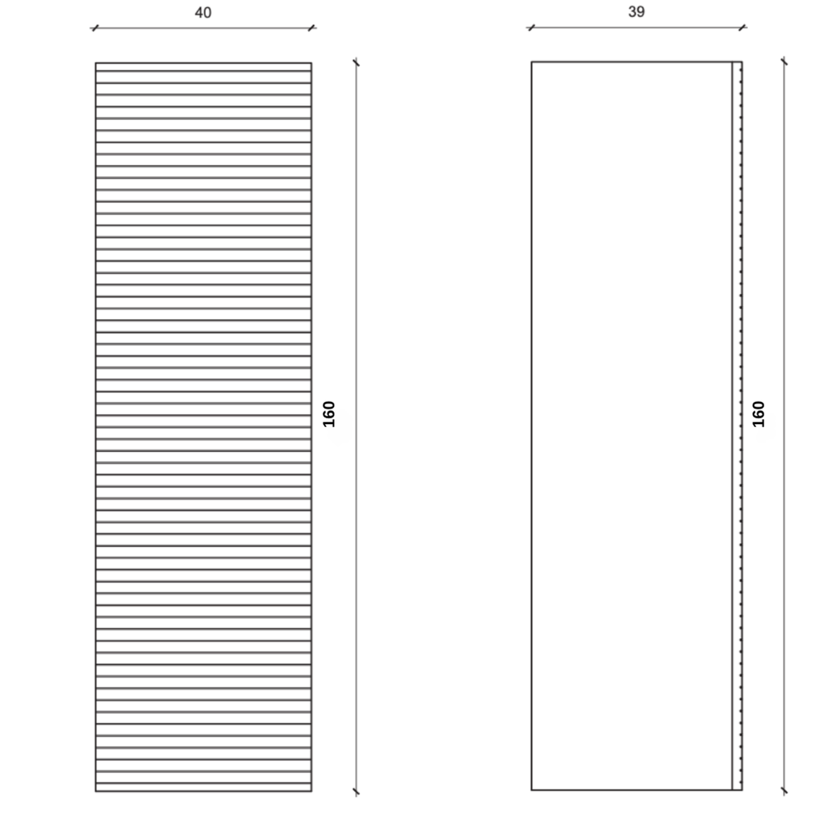ALONI ELITE hoge badkamerkast – Horizontaal reliëf – Softclose