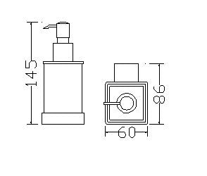 Wiesbaden Eris zeepdispenser chroom - technische tekening