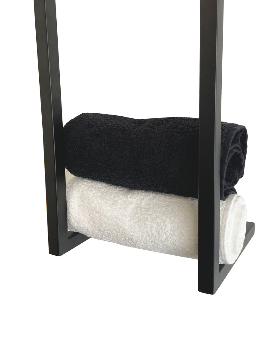 Wiesbaden Loft handdoekrek 95 x 25 x 20 cm / mat zwart - productfoto