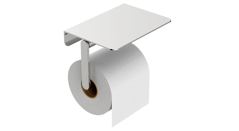 Wiesbaden Alonzo toiletrolhouder met planchet Chroom - productfoto