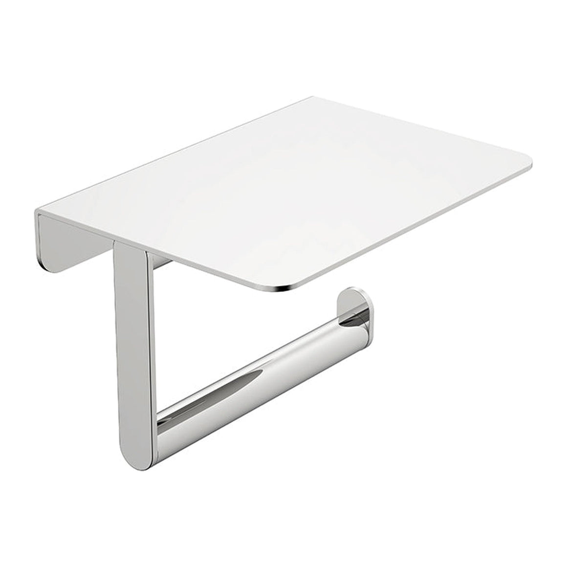 Wiesbaden Alonzo toiletrolhouder met planchet Chroom - productfoto