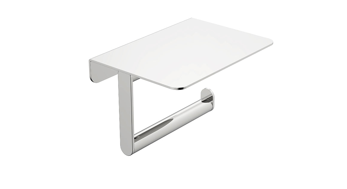 Wiesbaden Alonzo toiletrolhouder met planchet Chroom - productfoto