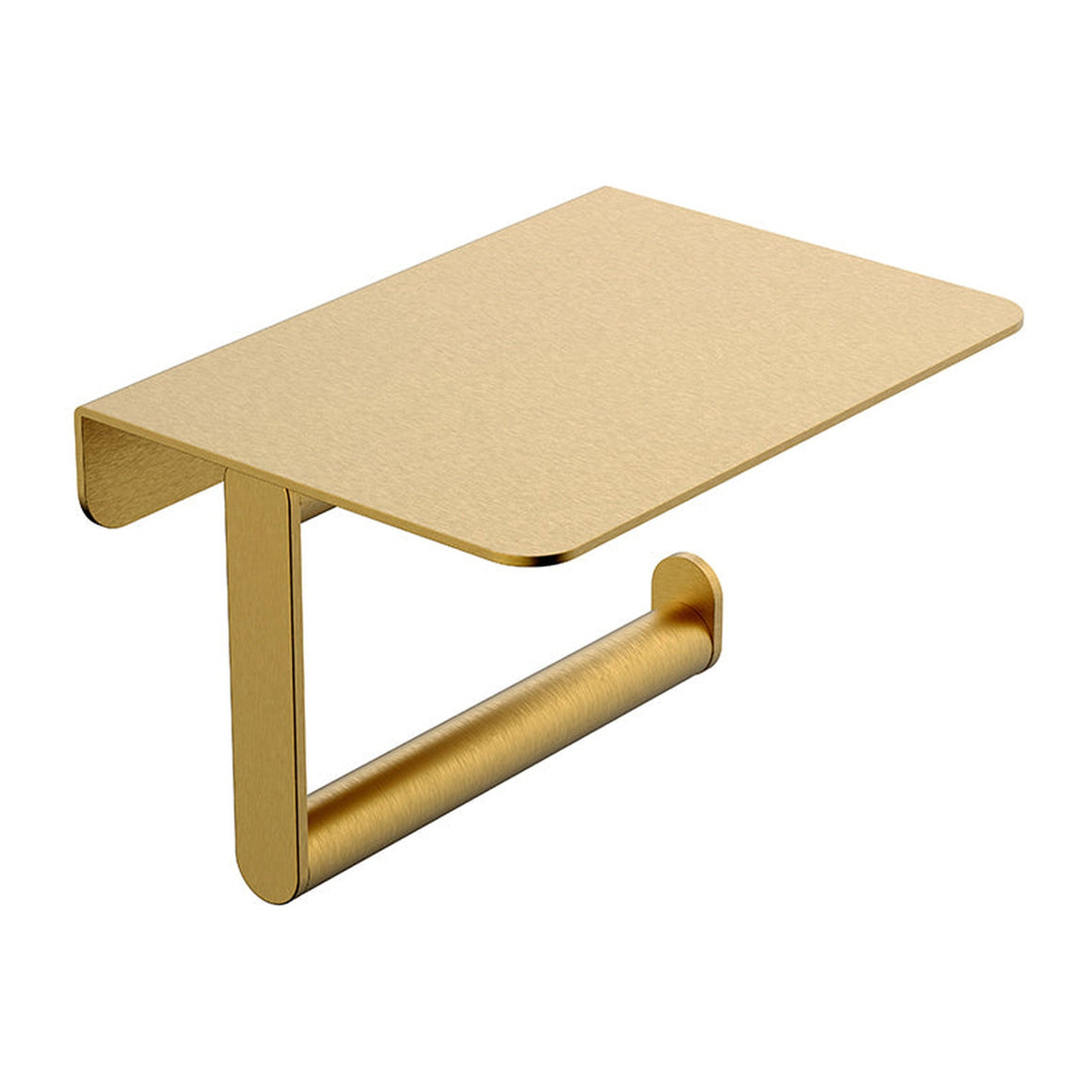 Wiesbaden Alonzo toiletrolhouder met planchet PVD Geborsteld messing - productfoto