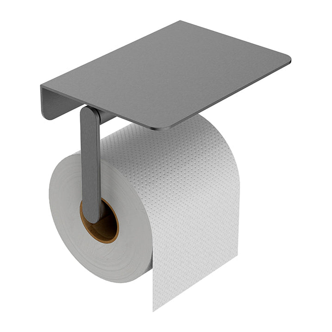 Wiesbaden Alonzo toiletrolhouder met planchet PVD Gunmetal - productfoto