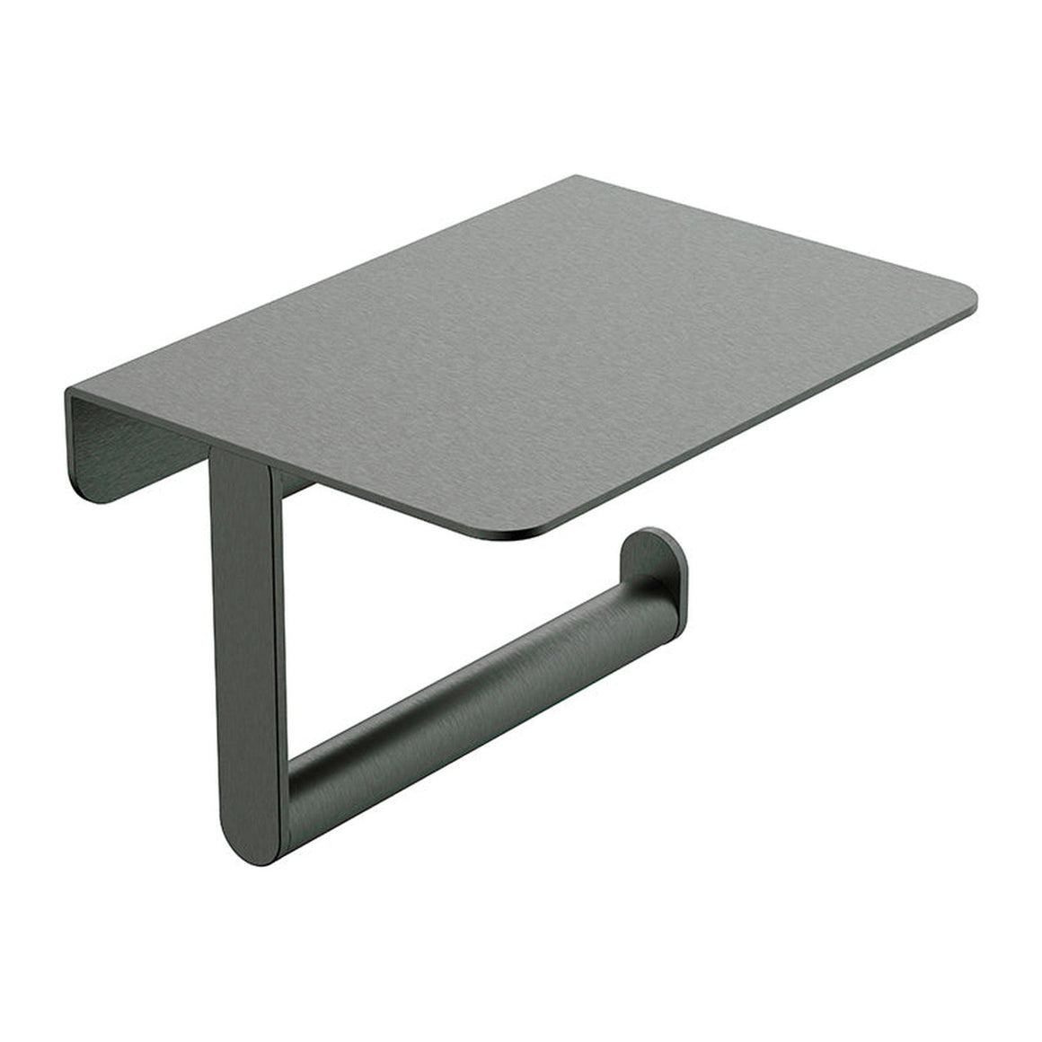 Wiesbaden Alonzo toiletrolhouder met planchet PVD Gunmetal - productfoto