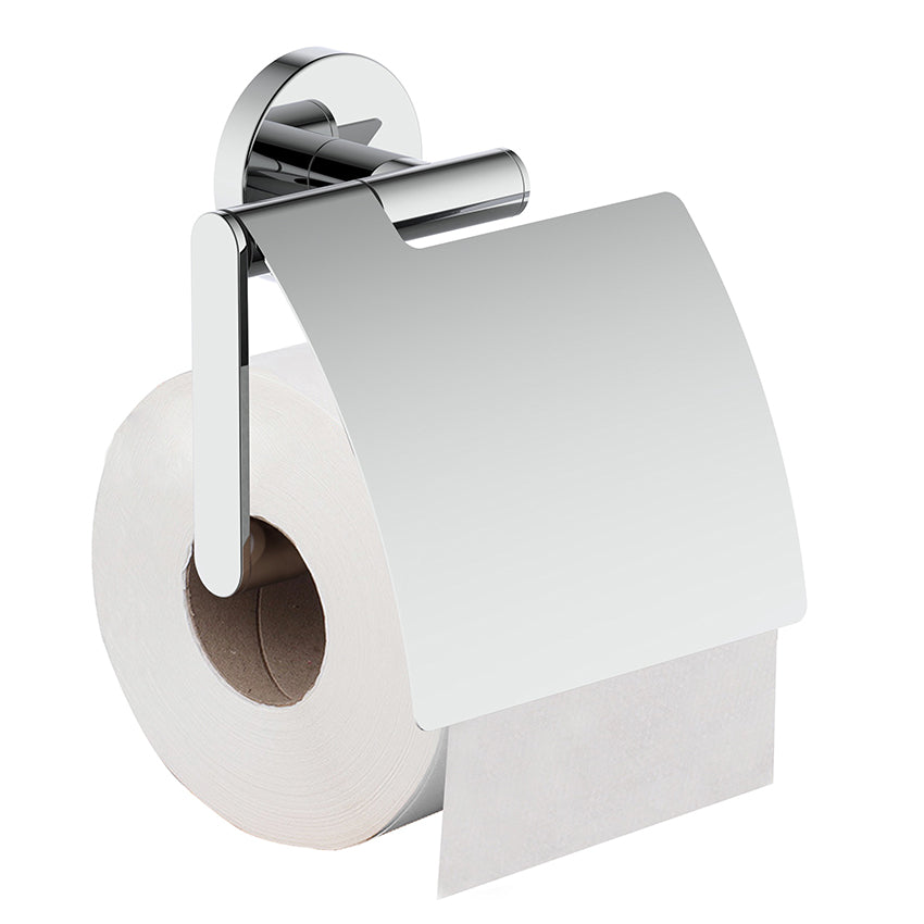Wiesbaden Alonzo toiletrolhouder met klep Chroom - productfoto