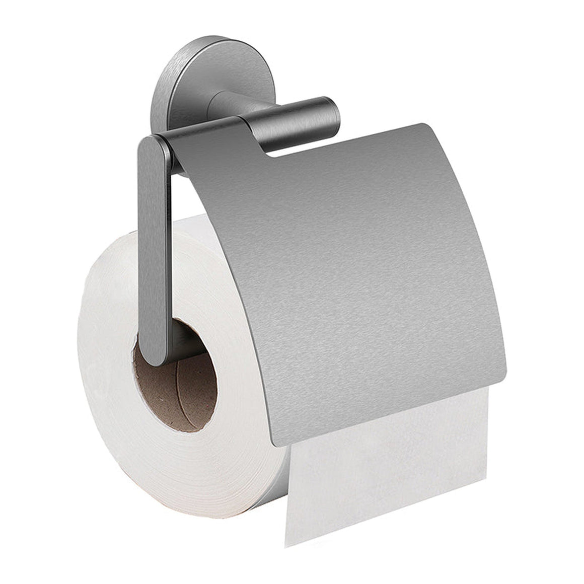 Wiesbaden Alonzo toiletrolhouder met klep Geborsteld RVS - productfoto