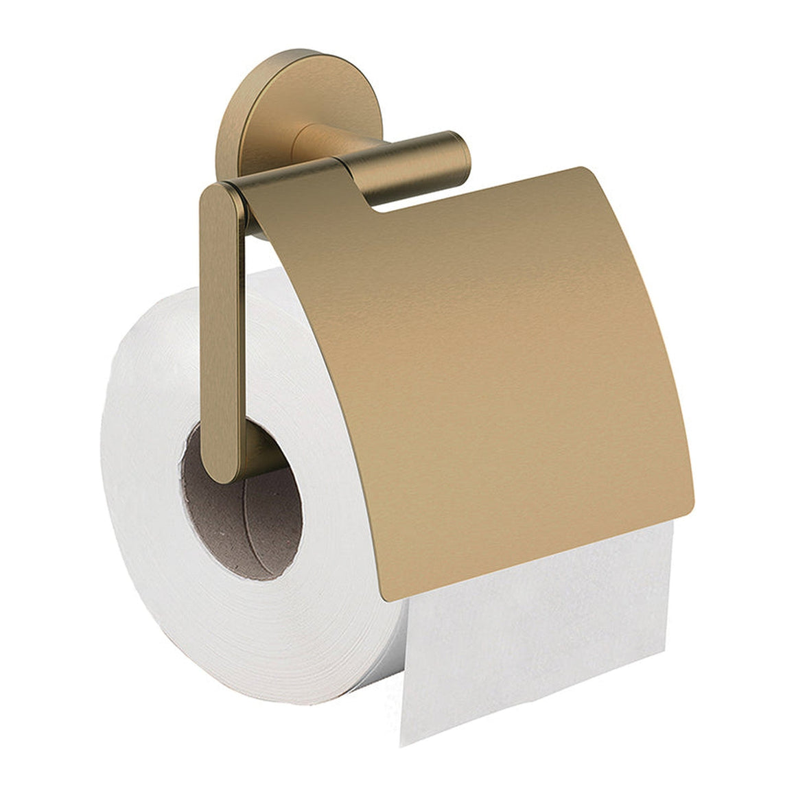 Wiesbaden Alonzo toiletrolhouder met klep PVD Geborsteld messing - productfoto