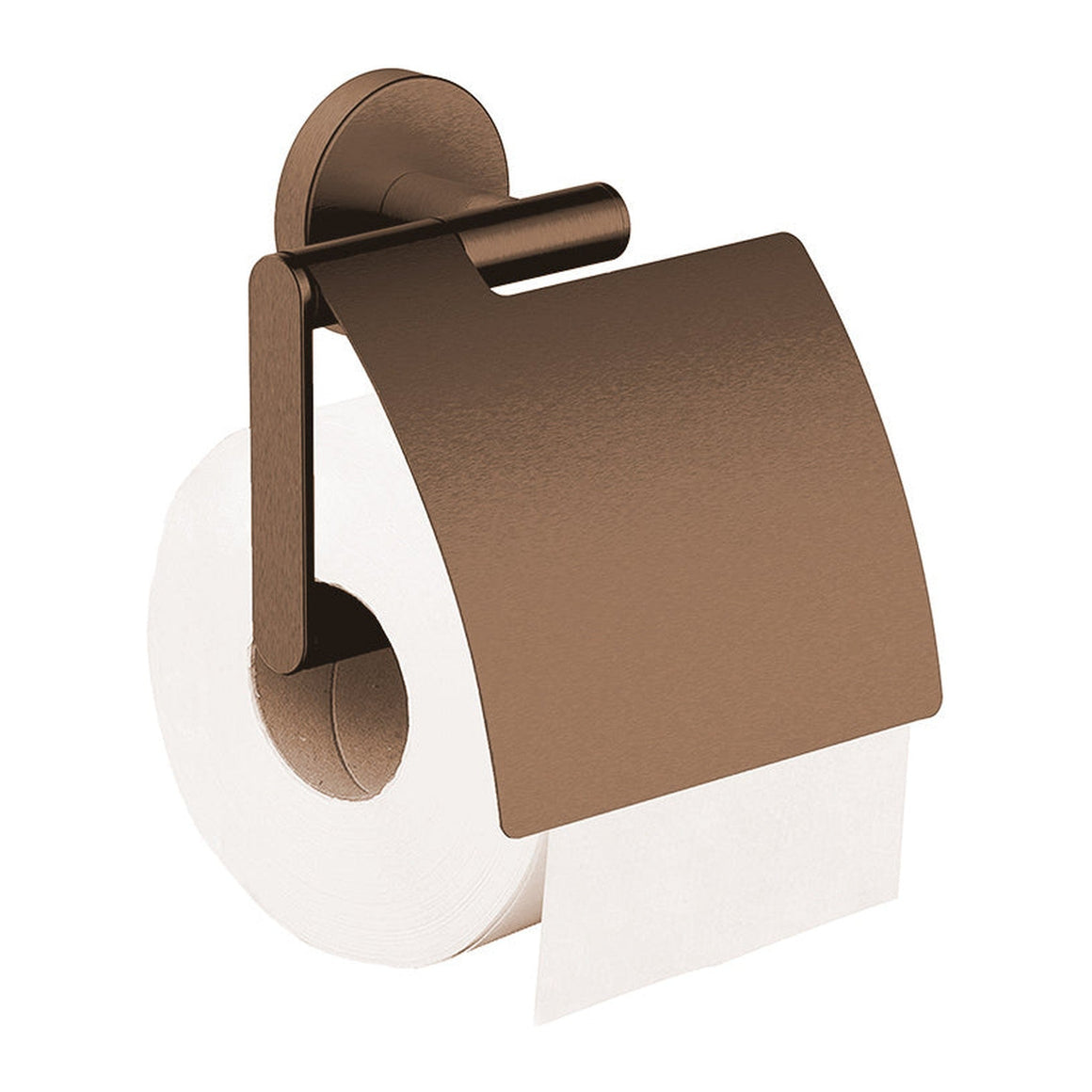 Wiesbaden Alonzo toiletrolhouder met klep Geborsteld brons koper - productfoto