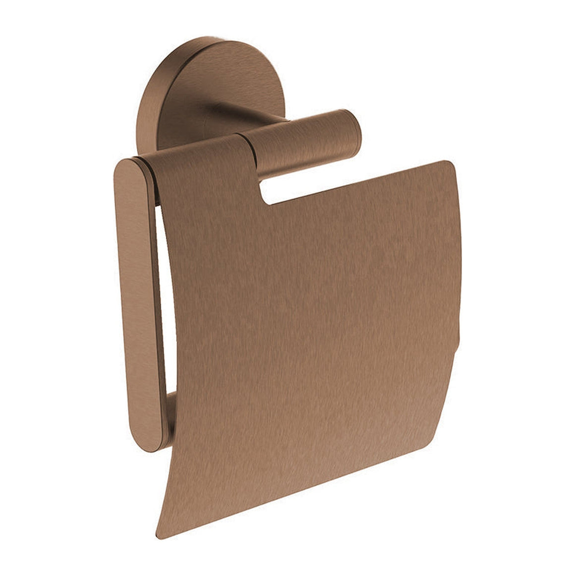 Wiesbaden Alonzo toiletrolhouder met klep PVD Geborsteld brons koper - productfoto