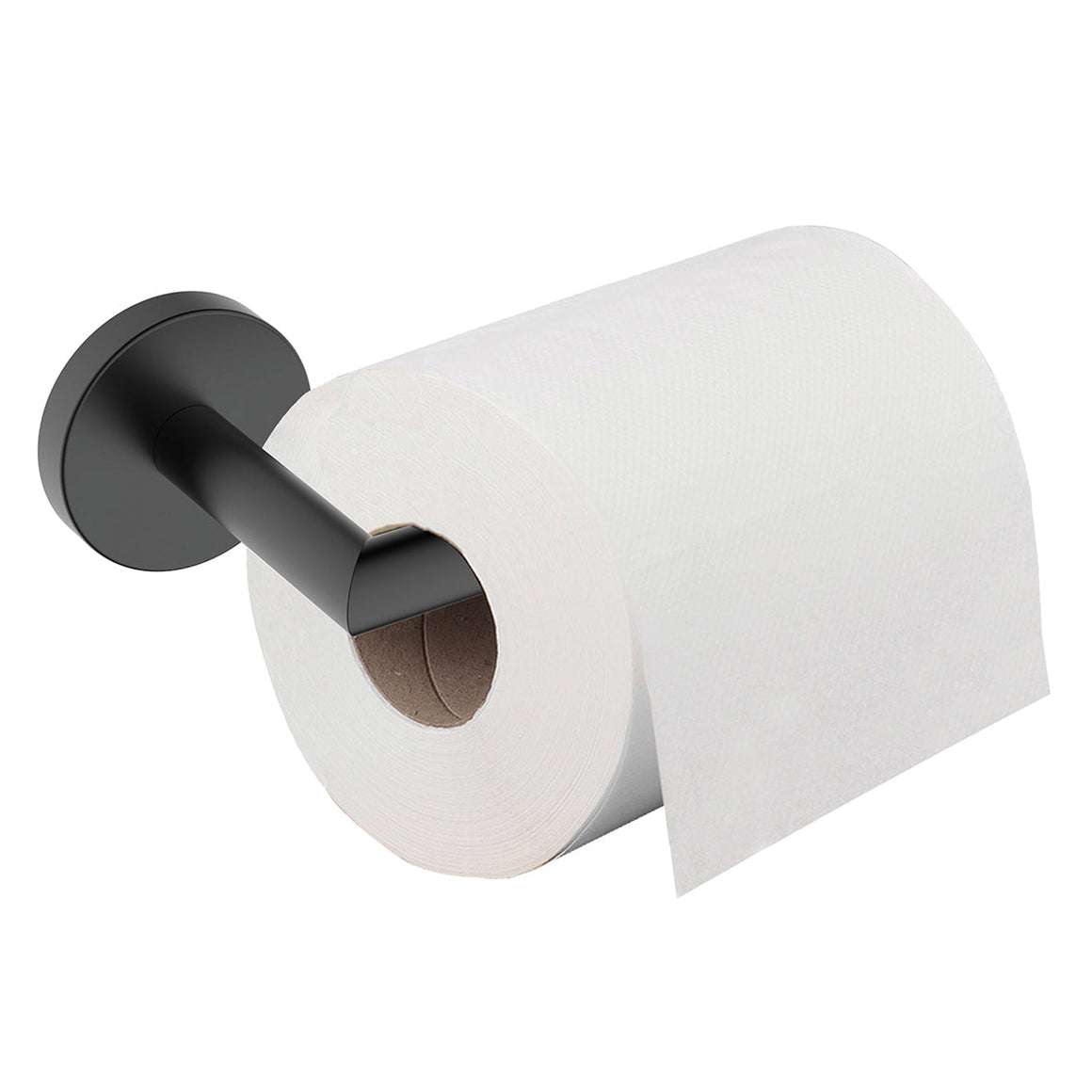 Wiesbaden Alonzo toiletrolhouder met vaste arm Mat zwart - productfoto
