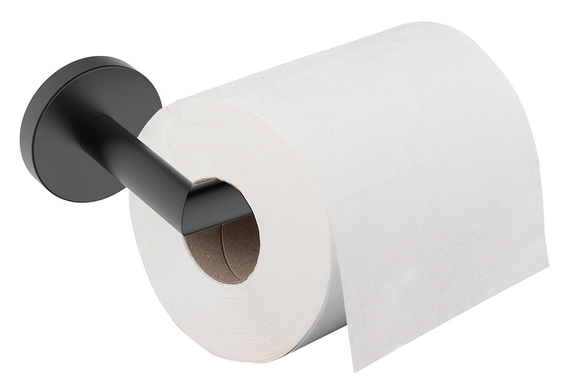 Wiesbaden Alonzo toiletrolhouder met vaste arm Mat zwart - productfoto