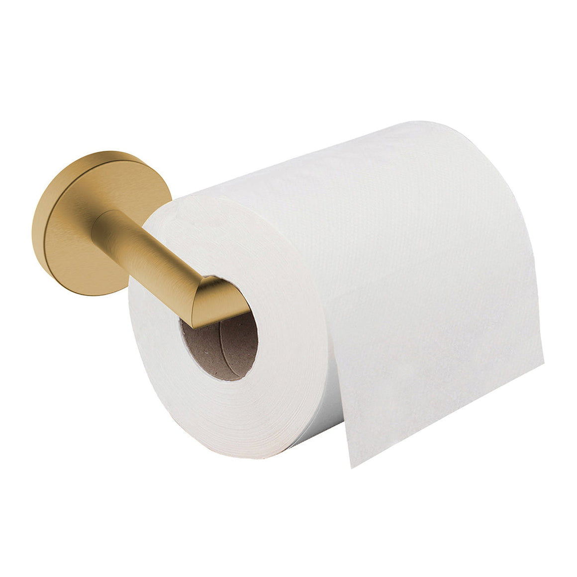 Wiesbaden Alonzo toiletrolhouder met vaste arm PVD Geborsteld messing - productfoto