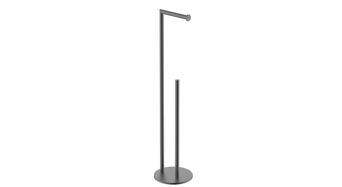 Wiesbaden Alonzo toiletrolhouder met reserverolhouder vrijstaand PVD Gunmetal - productfoto