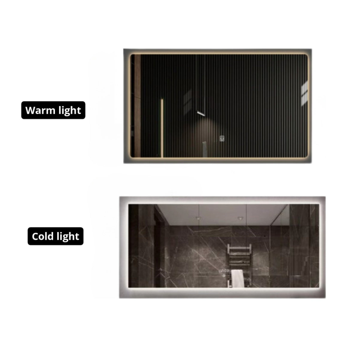 ALONI QUEEN LED-SPIEGEL MET VERWARMING & ANTI-CONDENS (160x60CM)
