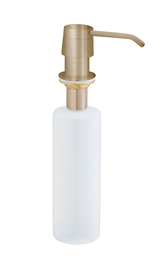 distributeur de savon encastré laiton brossé bouteille en plastique 250ml PVD
