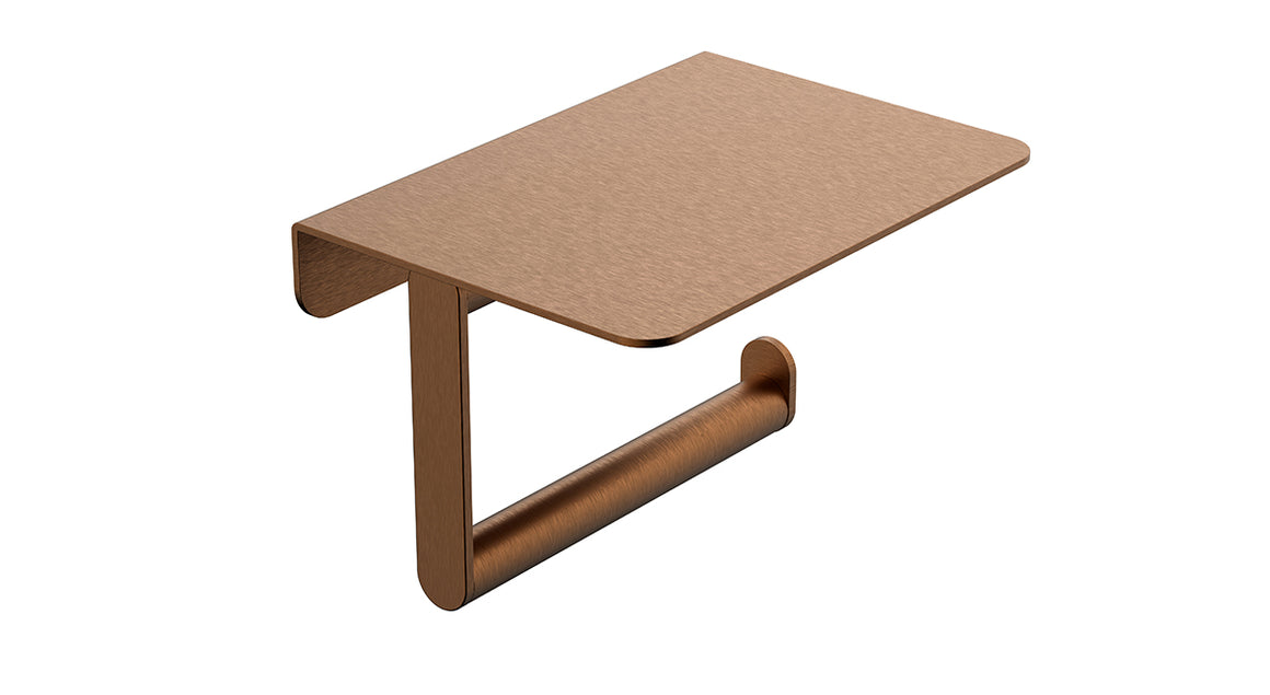 Wiesbaden Alonzo toiletrolhouder met planchet Geborsteld brons koper - productfoto