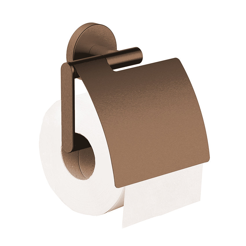 Wiesbaden Alonzo toiletrolhouder met klep Geborsteld brons koper - productfoto