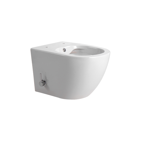 Creavit Darlo hangtoilet / ophang WC met bidet – randloos – koud water – compact 49 cm