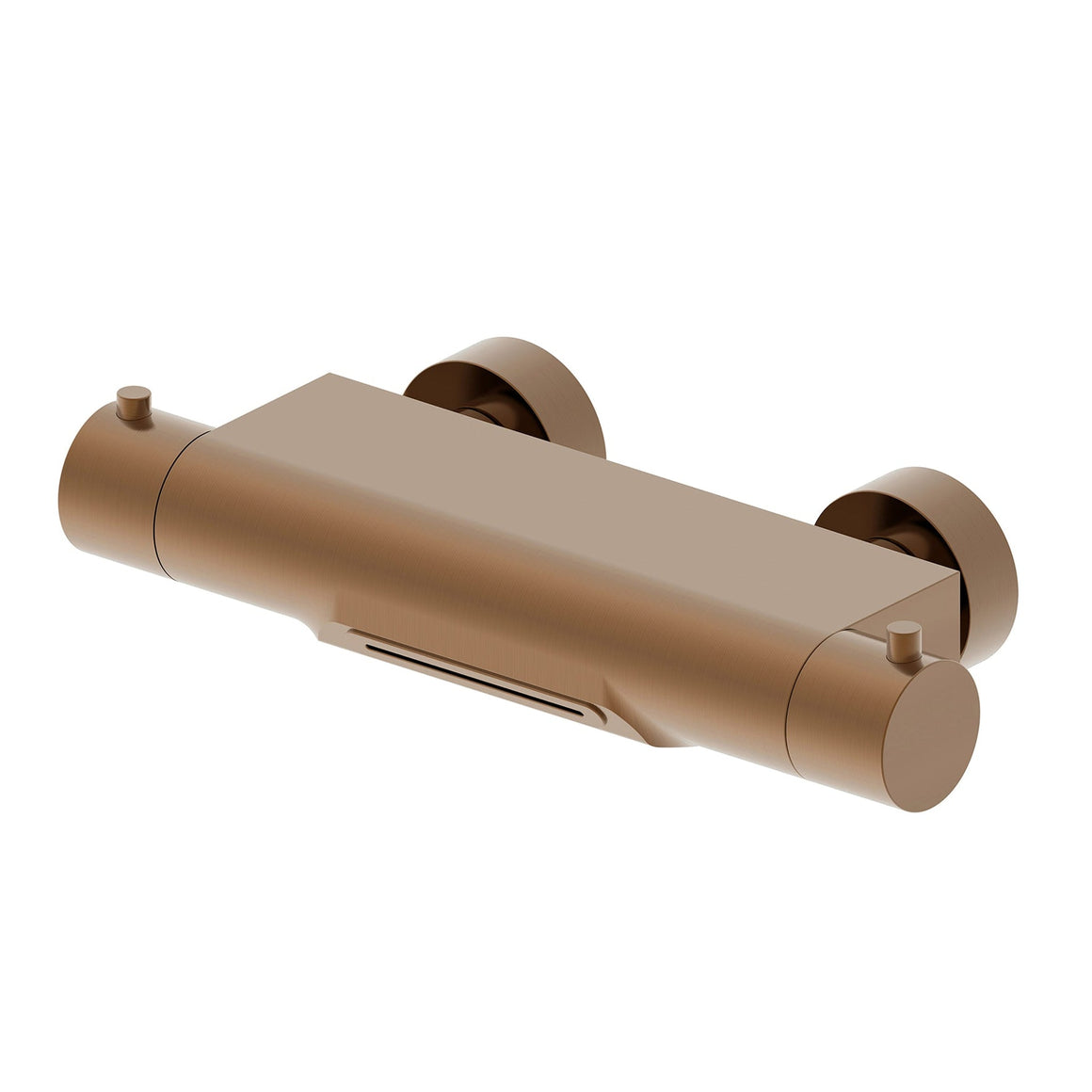 Wiesbaden Style thermostatische badmengkraan waterval geborsteld brons koper - productfoto