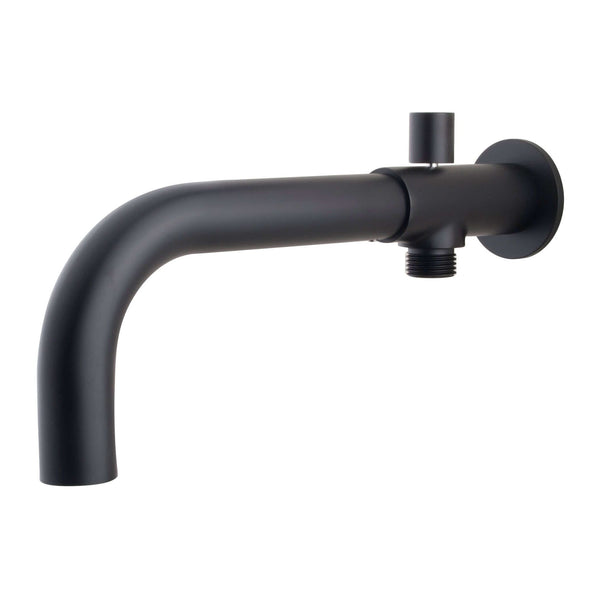 bec de baignoire encastré avec inverseur rond 23cm noir mat