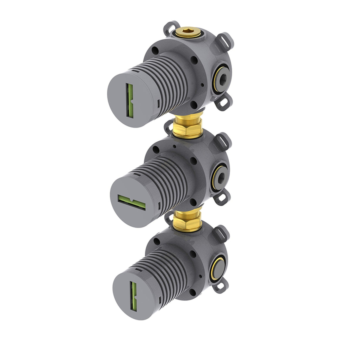 Wiesbaden Caral inbouw badthermostaatset met 2 stopkranen, baduitloop en 3-standen handdouche Chroom - productfoto